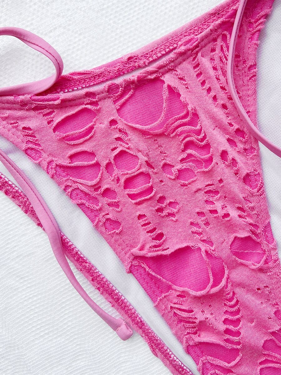 Braziliaans Boho Roze Bikini
