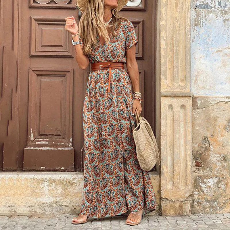 Boho Chic Zomerjurk Lang Lange Jurk Dames Bohemian Kleedjes Boho
