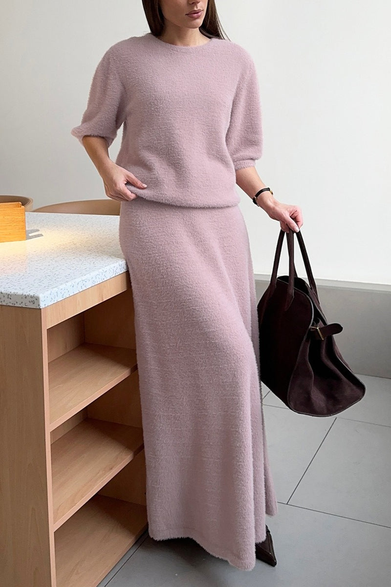 Complete outfit met dames top en vloeiende maxirok