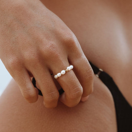 Zilveren Ring met Zoetwaterparel Dames Klassiek Ontwerp