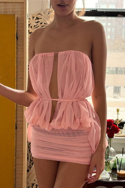Halternek Backless Bodycon Mini Jurk