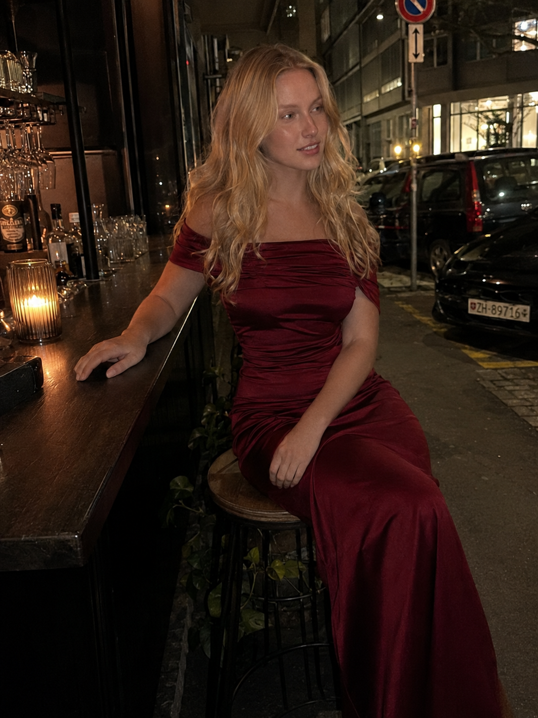 Dames Bodycon Maxijurk Met Off Shoulder Halslijn