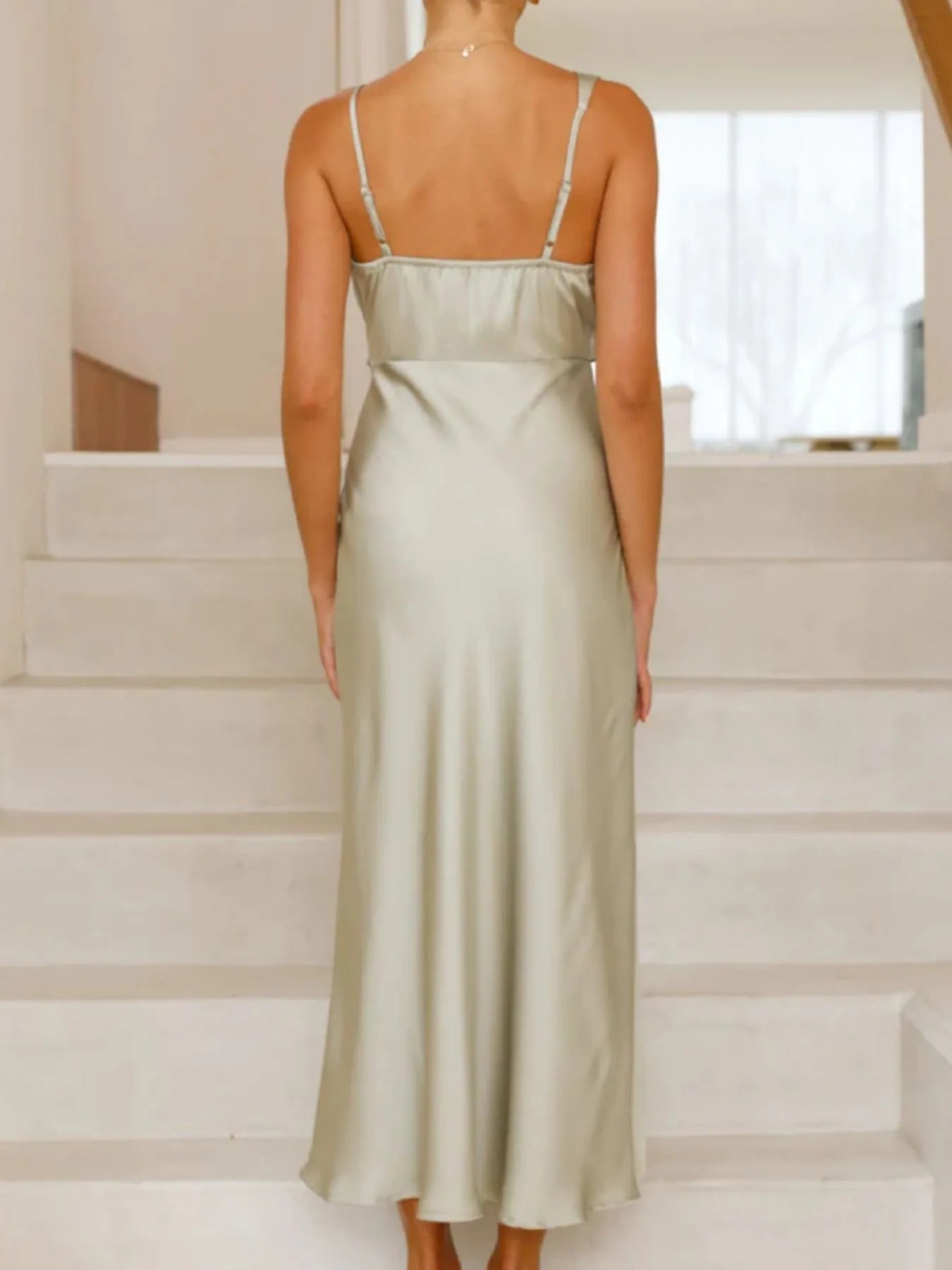 Satin Asymmetrische Midi Jurk