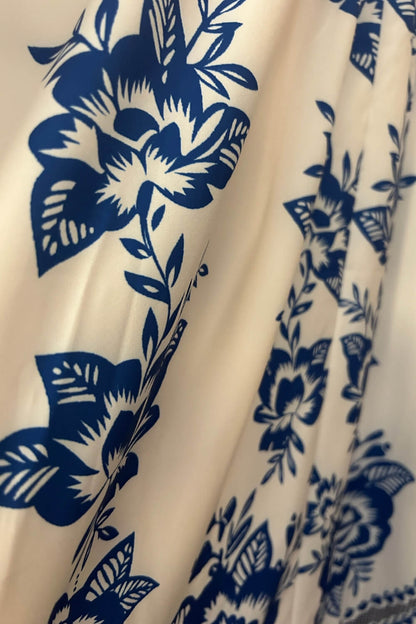 Polyester Midi Jurk met Spaghettibandjes Blauw
