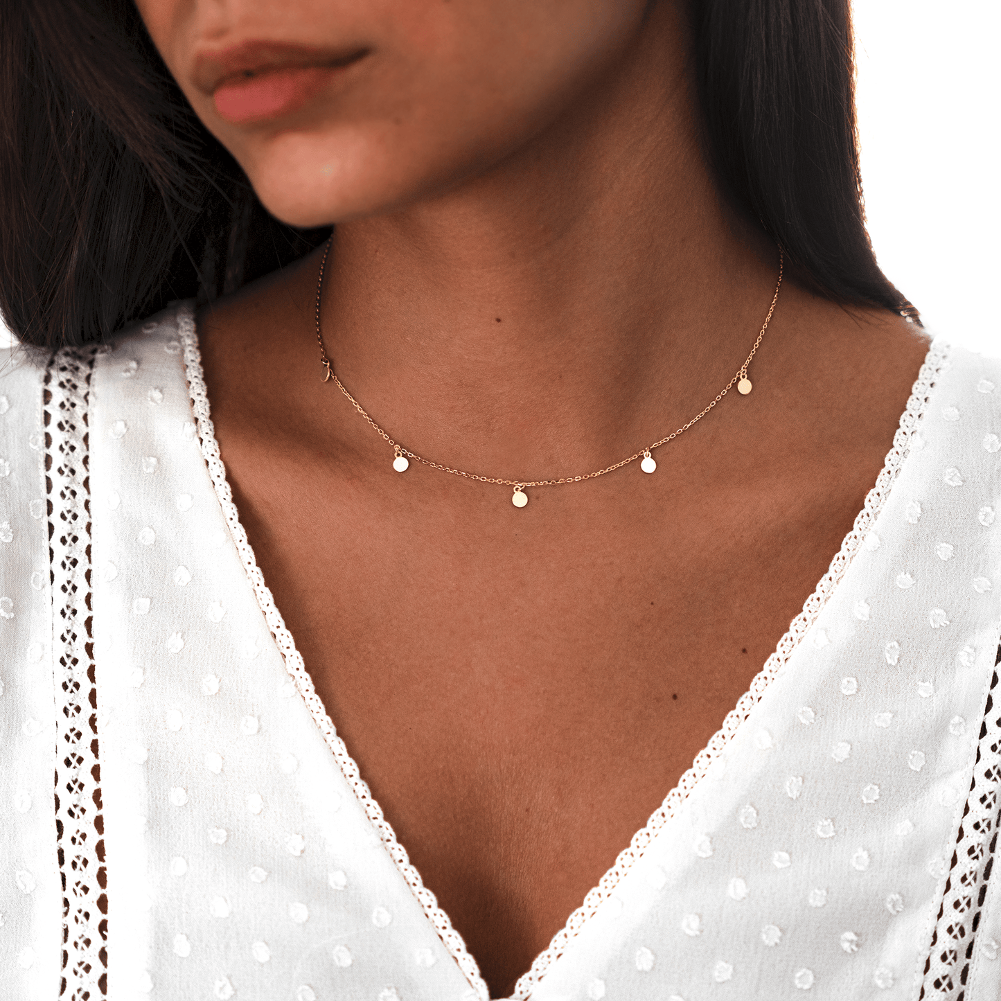 Dames Delicate Cirkel Hanger Zilveren Ketting