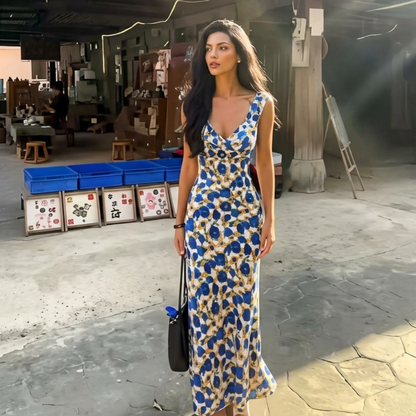Elegante maxi jurk met bandjes voor bruiloftsgasten