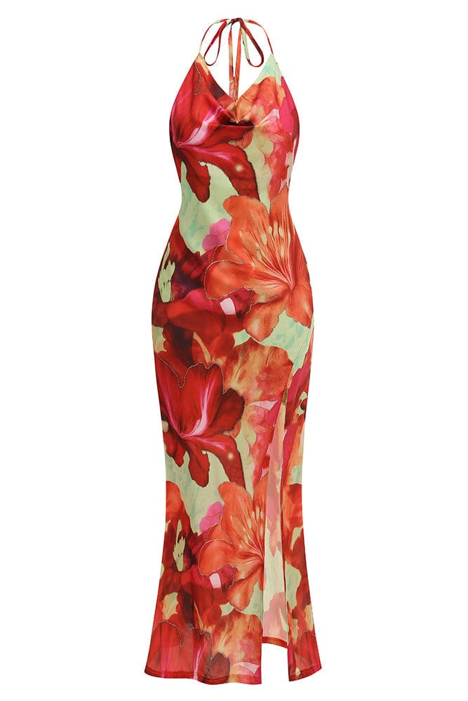 Maxi Jurk Tropische Bloemenprint Lichtgewicht Polyester