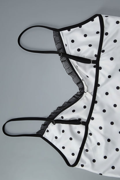 Witte midi-rok met polkadot en bijpassende top