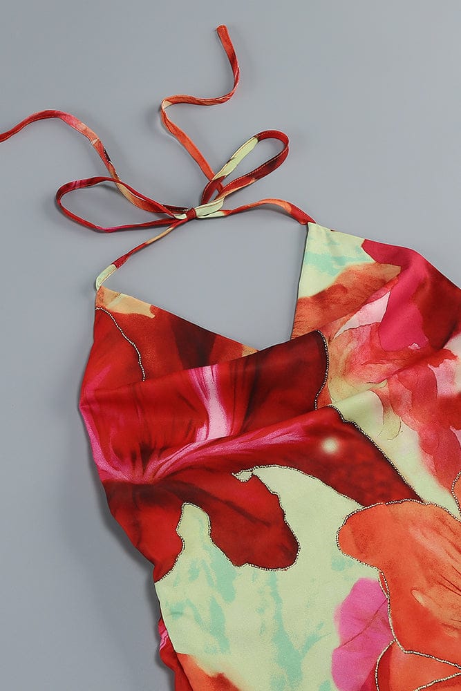 Maxi Jurk Tropische Bloemenprint Lichtgewicht Polyester