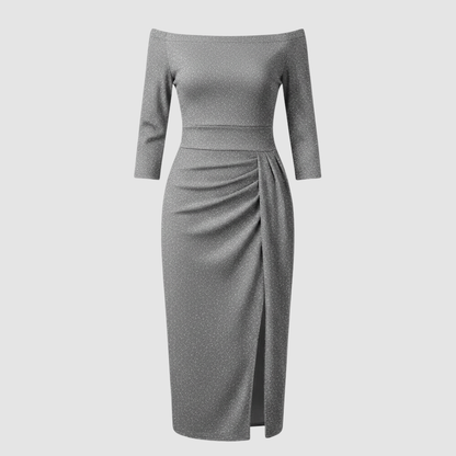Dames Satijnen Off Shoulder Maxi Jurk Voor Bruiloft