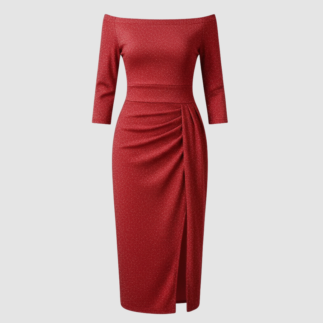 Dames Satijnen Off Shoulder Maxi Jurk Voor Bruiloft