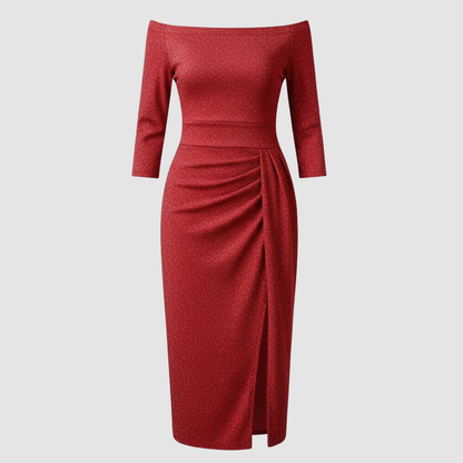 Dames Satijnen Off Shoulder Maxi Jurk Voor Bruiloft