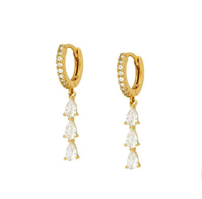 Dames Zilveren Oorbellen Set Met Hoops En Hangers