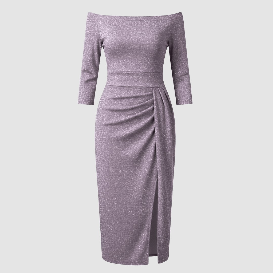 Dames Satijnen Off Shoulder Maxi Jurk Voor Bruiloft