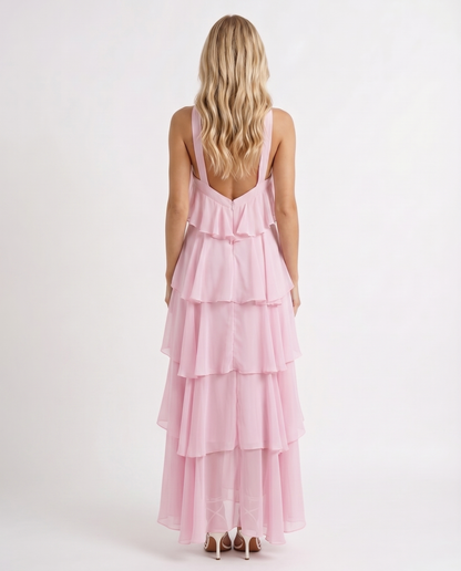 Mouwloze Maxi Jurk met Bloemenprint en Halternek voor Dames