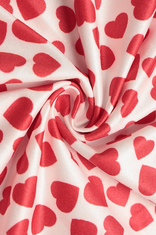 Dames strapless midi jurk met hartprint en split, volledig silhouet