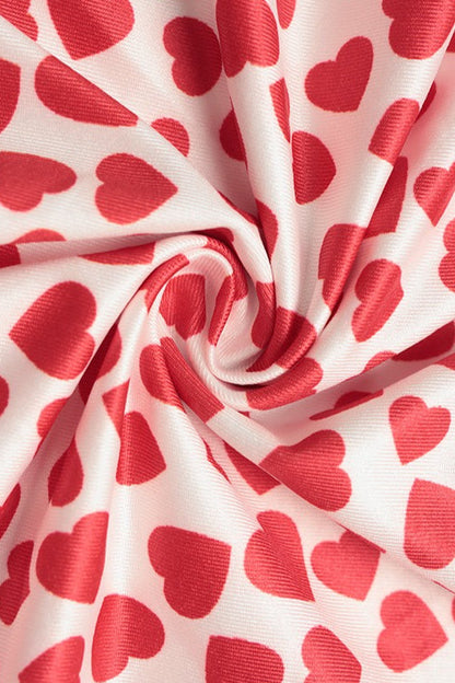 Dames strapless midi jurk met hartprint en split, volledig silhouet