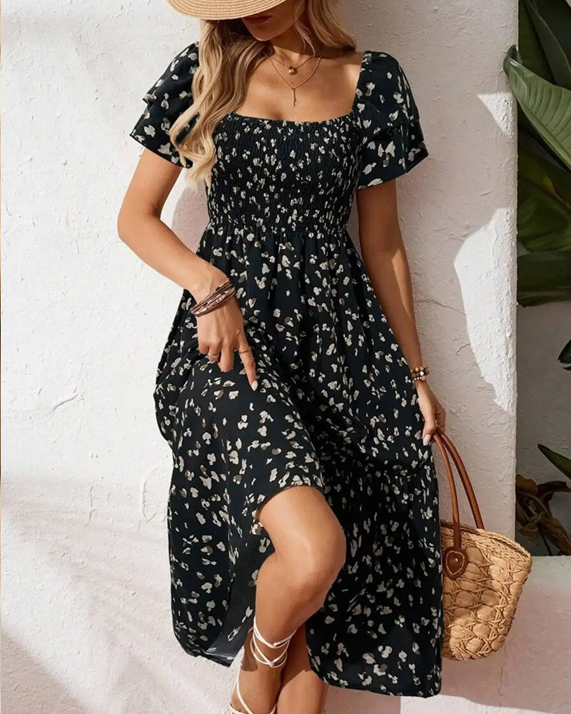 Dames Midi Jurk Met Print En A Lijn