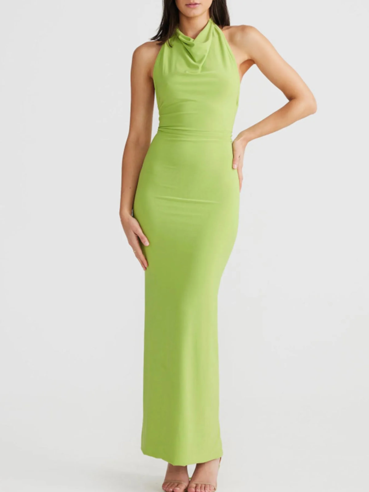 Dames Bodycon Maxi Jurk Met Open Rug