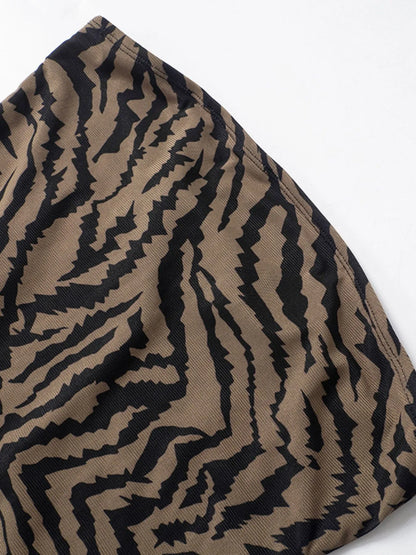 Volledige weergave van de dames maxi jurk met zebraprint