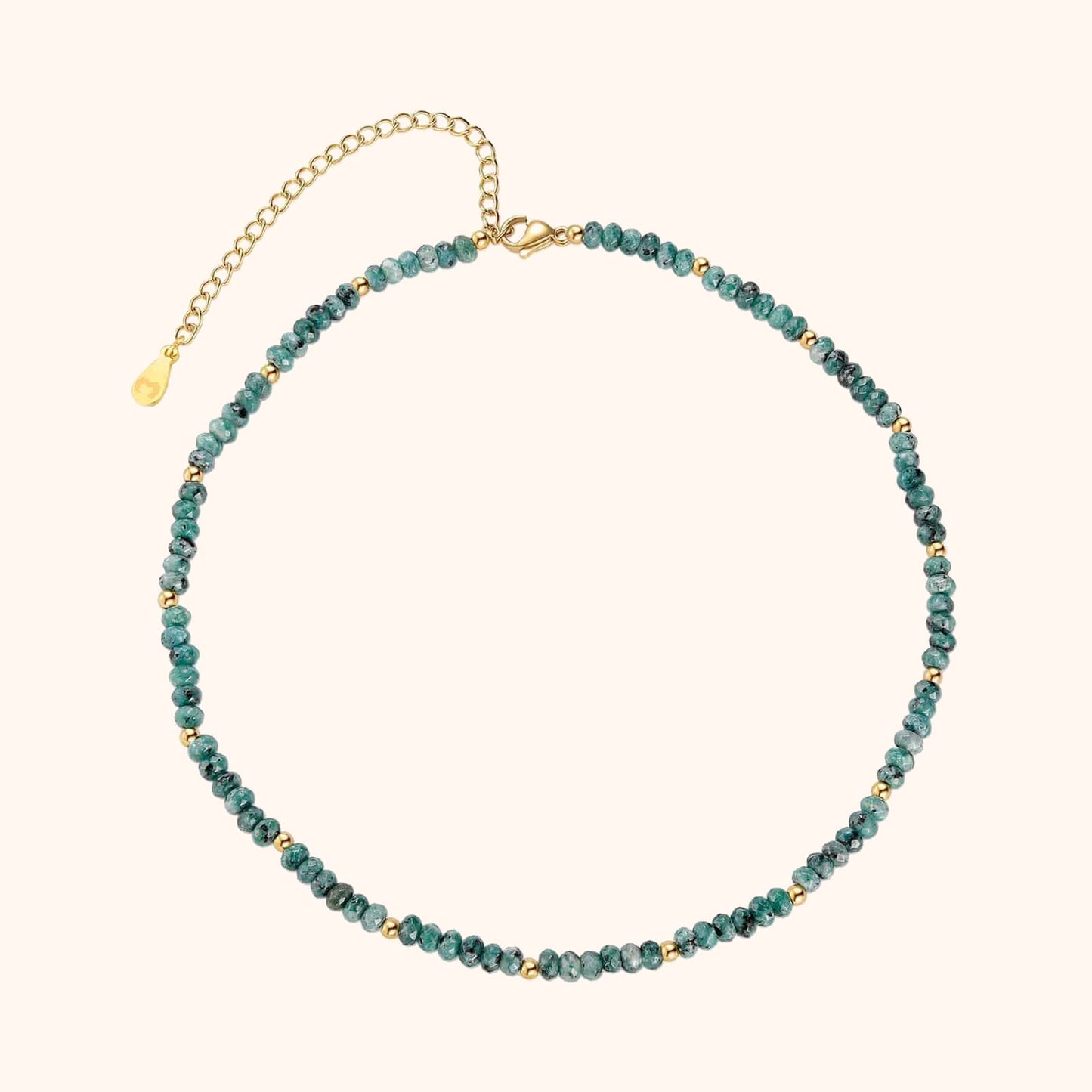 Natuurstenen Jade Ketting Met Goud Verguld Zilver