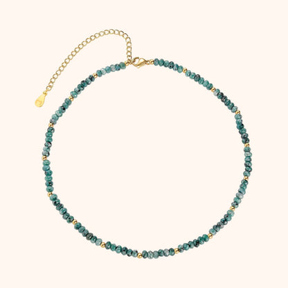Natuurstenen Jade Ketting Met Goud Verguld Zilver