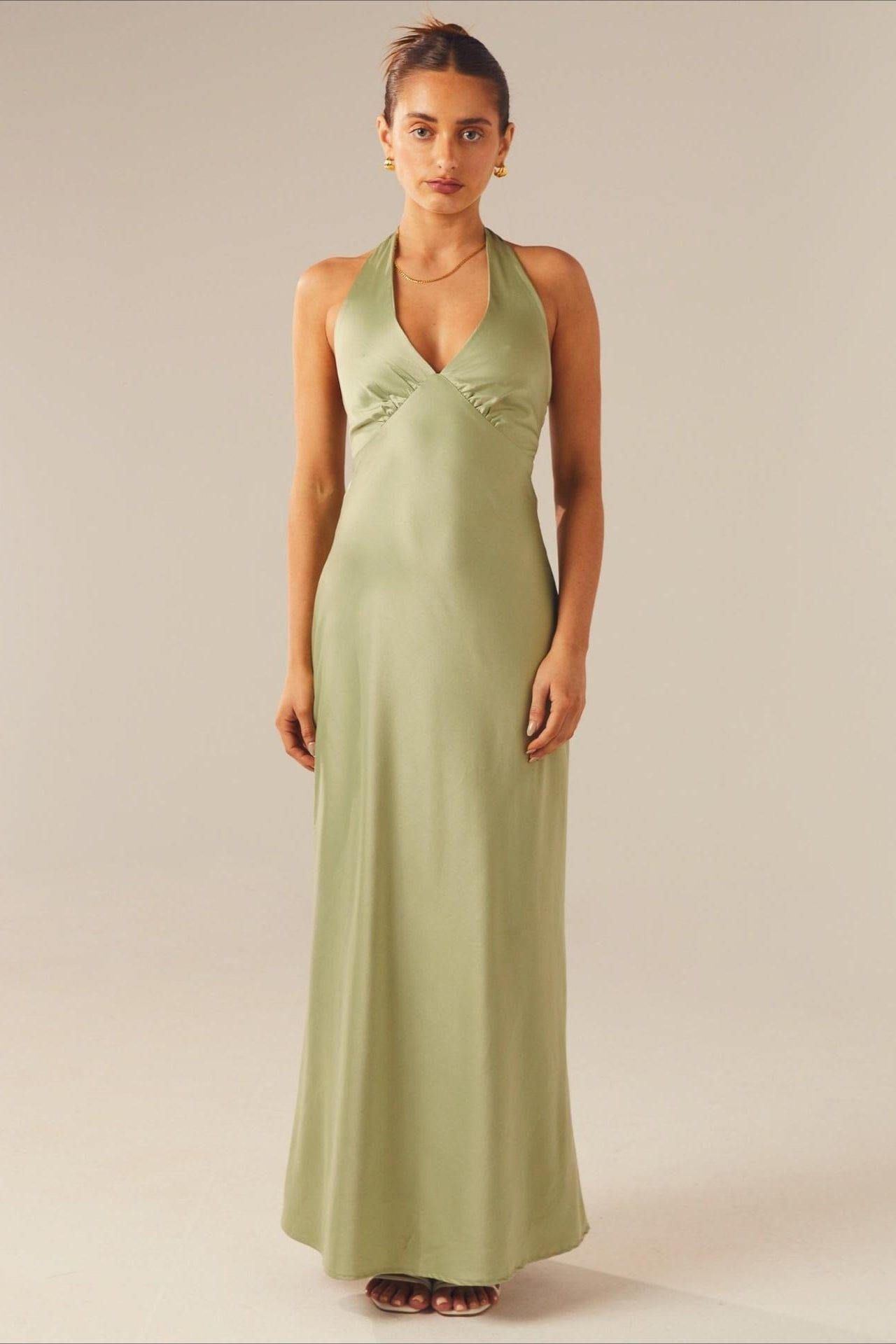 Dames feestjurk maxi met V-hals en mouwloos ontwerp