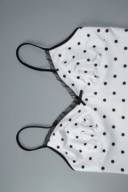 Witte midi-rok met polkadot en bijpassende top