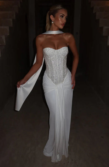 Mouwloze Jersey Maxi Jurk Dames
