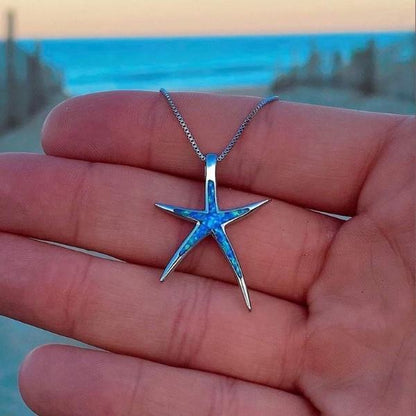Zilveren Zeeappel Blauwe Opaal Ketting