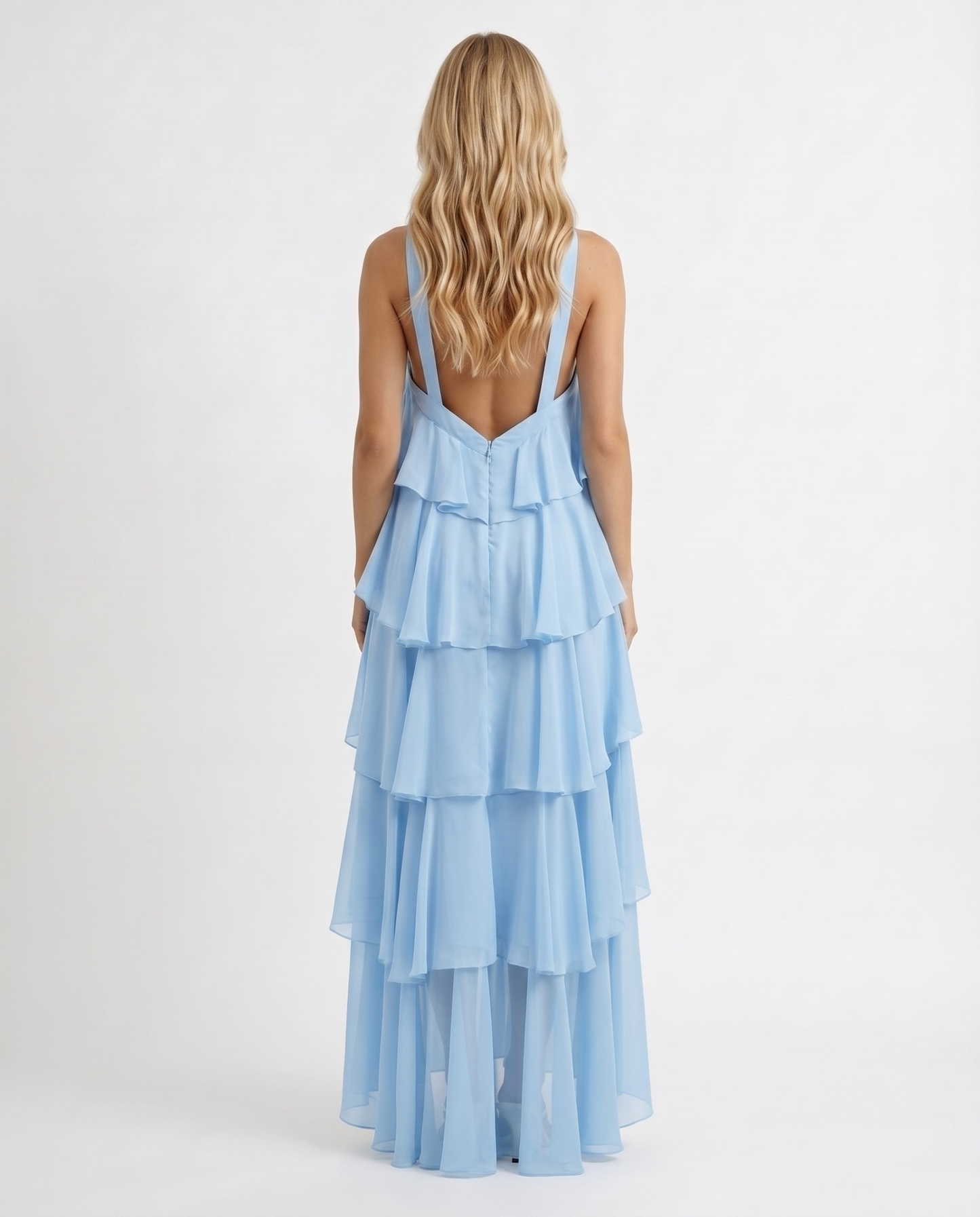 Mouwloze Maxi Jurk met Bloemenprint en Halternek voor Dames