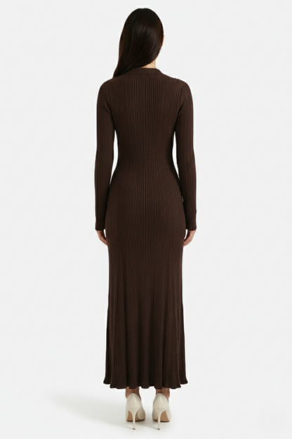 Damesjurk met lange mouwen en elegante maxi-lengte