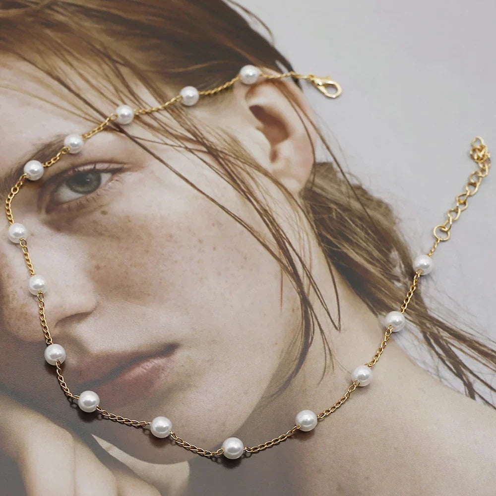 Tijdloze parelketting met goudkleurige details voor dames
