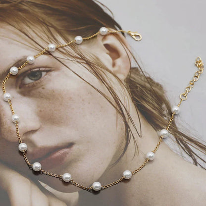 Tijdloze parelketting met goudkleurige details voor dames