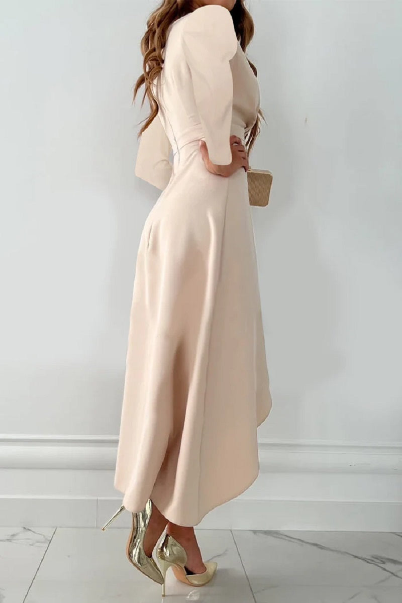 Koperkleurige midi jurk voor dames in een stijlvolle look