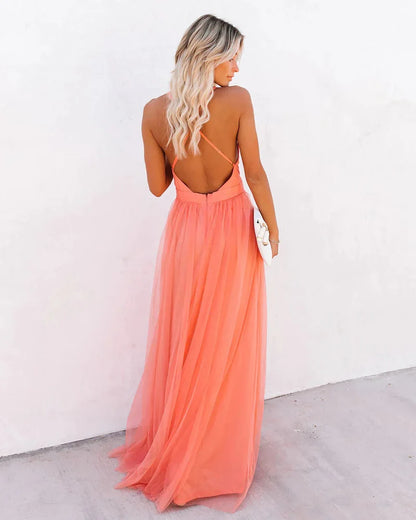 Maxi Oranje Luchtige Ibiza Strandjurk