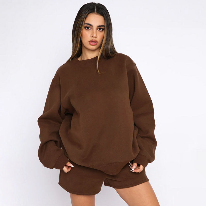 Bijpassende shorts van de zachte badstof loungewear set