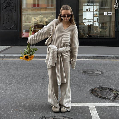 Relaxte gebreide set voor een comfortabele laagjeslook