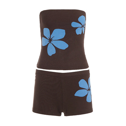 Dames Bandeau Bikiniset Met Bloemendetails