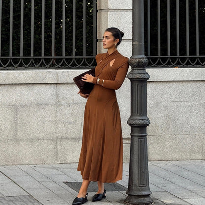 Dames Maxi Wikkeljurk Met Asymmetrische Uitsneden