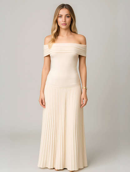 Dames Geplooide Maxi Jurk Voor Bruiloftsgast
