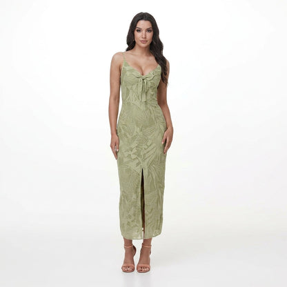 Dames Aansluitende Maxi Jurk Met Bloemenprint