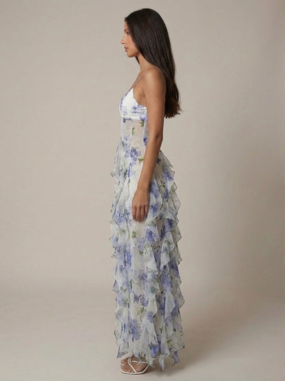 Boheemse maxi-jurk met bloemenprint