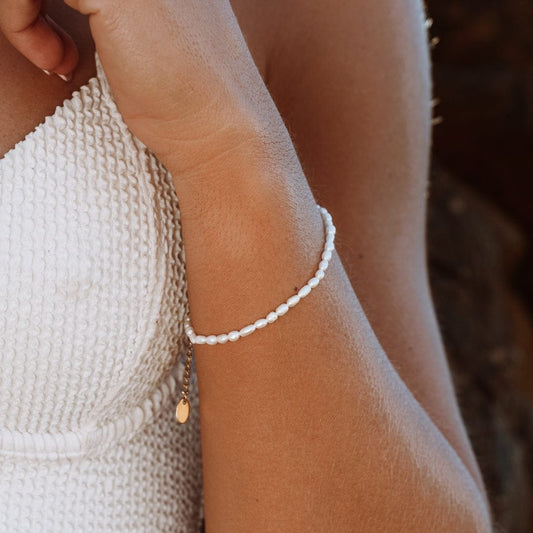 Armband met zoetwaterparels en gouden PVD-coating voor dames