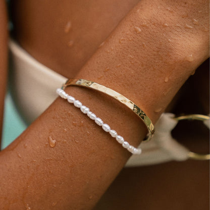 Armband met zoetwaterparels en gouden PVD-coating voor dames