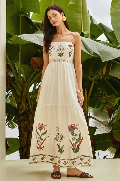 Dames Maxi Jurk Met Bloemenprint En Bandeau Halslijn