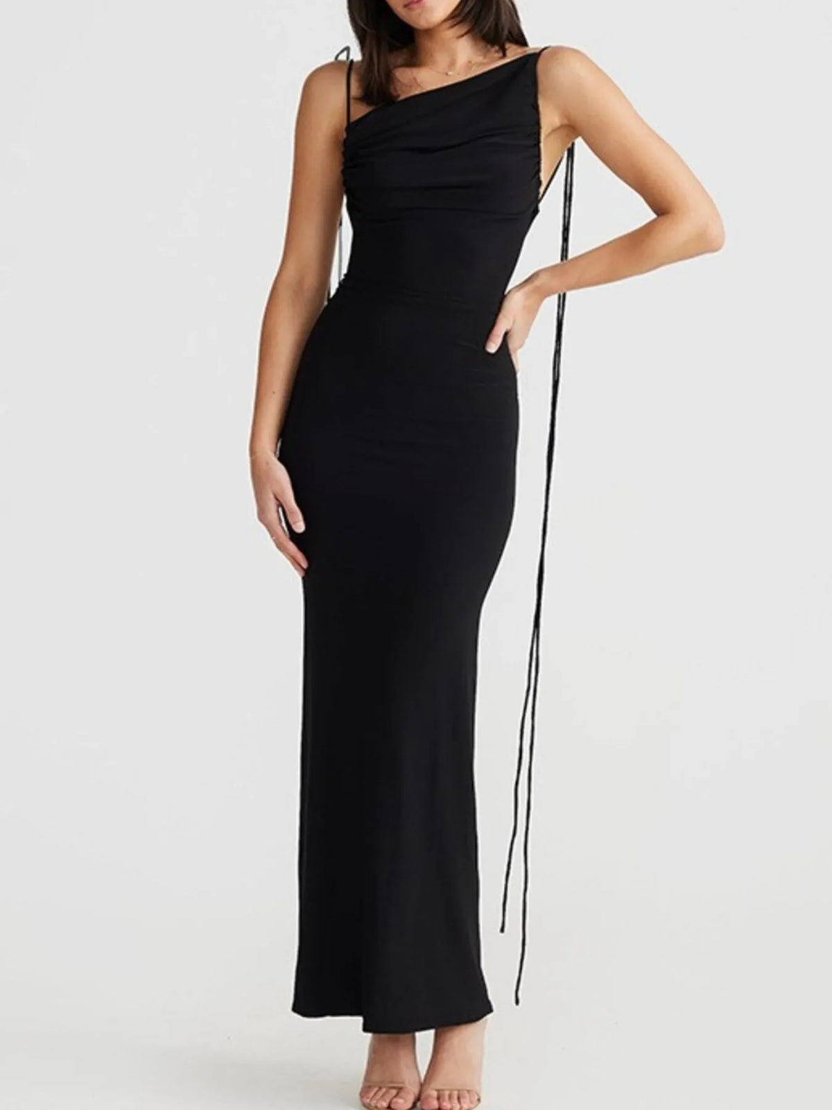 Dames Bodycon Maxi Jurk Met Open Rug
