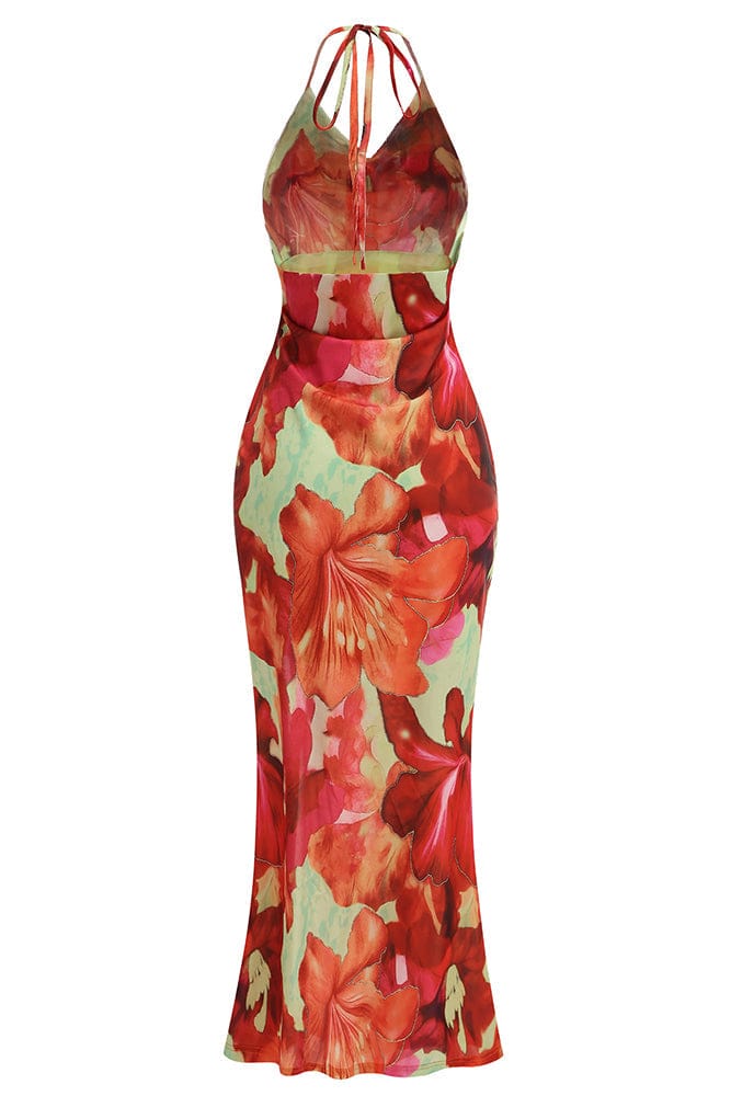 Maxi Jurk Tropische Bloemenprint Lichtgewicht Polyester