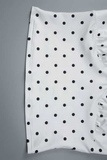 Witte midi-rok met polkadot en bijpassende top