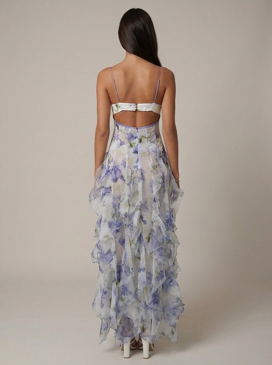 Boheemse maxi-jurk met bloemenprint